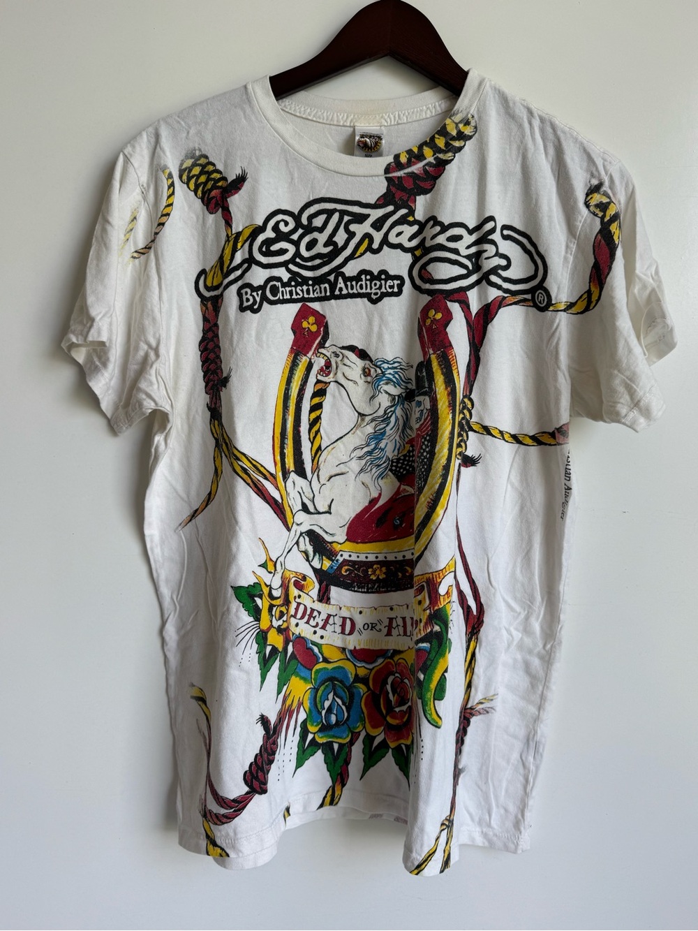 Don Ed Hardy Christian Audigier Vintage Dead or Alive Large Skeleton Y2K‎ tattoo
